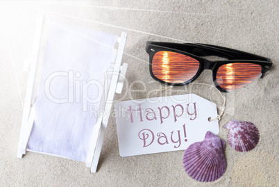 Sunny Flat Lay Summer Label Happy Day