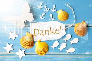 Sunny Summer Greeting Card With Danke Means Thank You