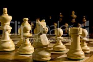 White and black chess pieces