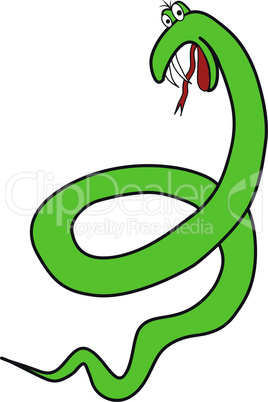 Cartoon green snake