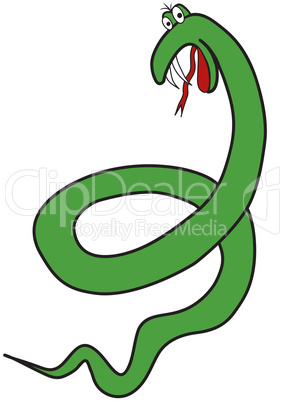 Cartoon green snake