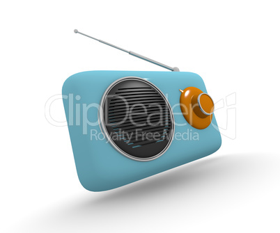 Vintage radio on white