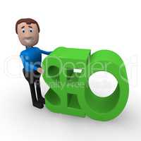 3d businessman with the word SEO