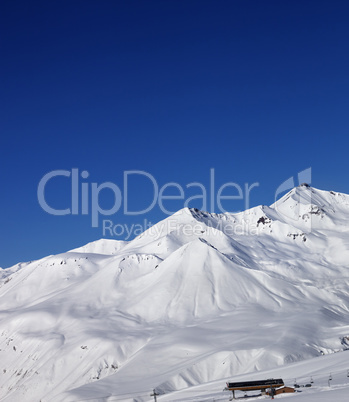 Ski slope at nice sunny day