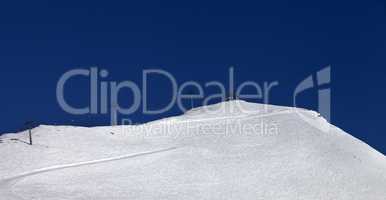 Panoramic view on ski slope and ropeway