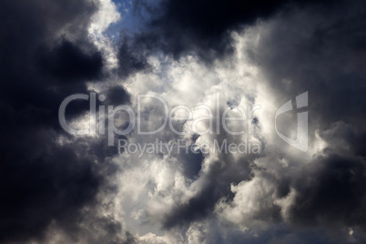 Sky with dark storm clouds