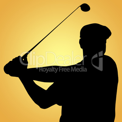 Composite image of sportsman is playing golf