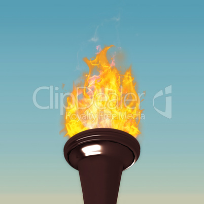 Composite image of the olympic fire