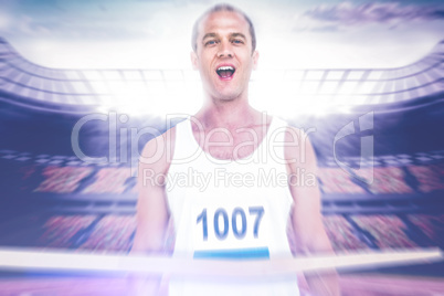 Composite image of young muscular athlete man