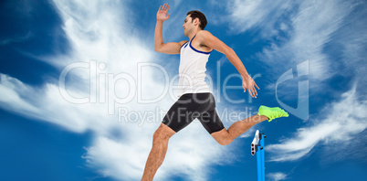 Composite image of male athlete running