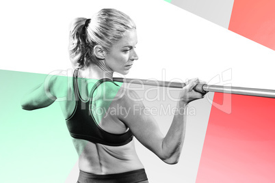 Composite image of athlete preparing to throw javelin