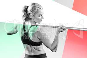 Composite image of athlete preparing to throw javelin