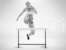 Female athlete jumping