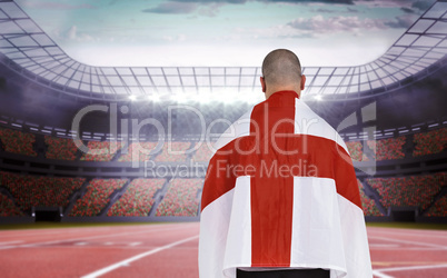 Composite image of athlete with england national flag