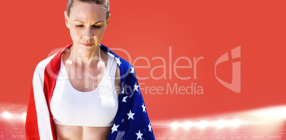 Portrait of american sportswoman unsmiling