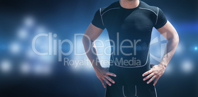 Composite image of  athletic man chest