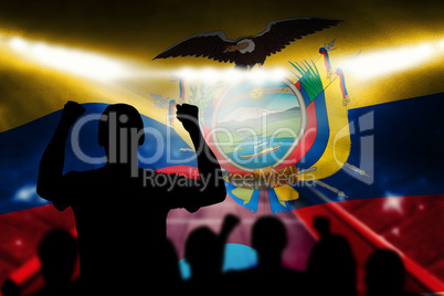 Composite image of silhouettes of football supporters