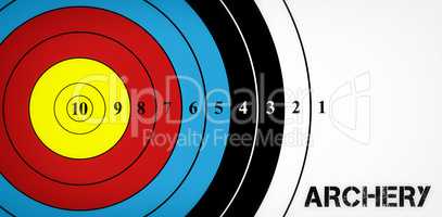 Composite image of archery message on a white background