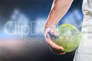 Sportsman holding a ball