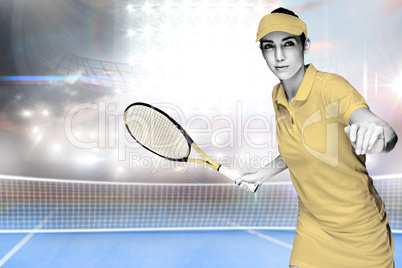 Composite image of sportswoman playing tennis