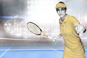 Composite image of sportswoman playing tennis