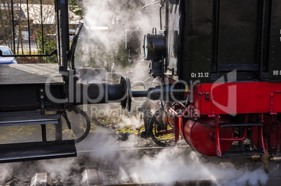 STEAM LOCOMOTIVE AND COACH