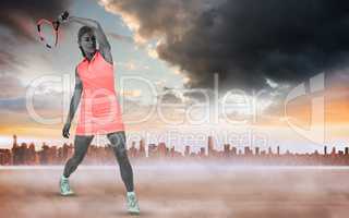 Woman athlete playing tennis