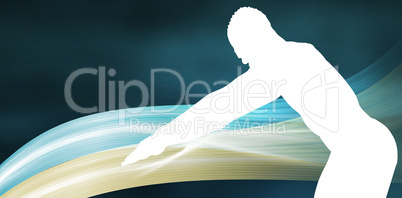 Composite image of swimmer ready to dive