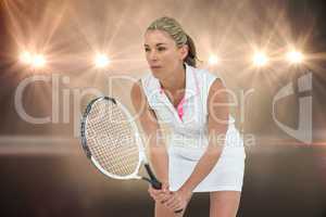 Composite image of athlete playing tennis with a racket