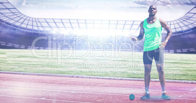 Man preparing to throw marter