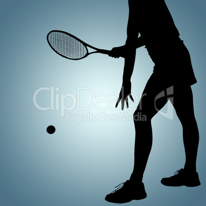 Composite image of athlete playing tennis with a racket