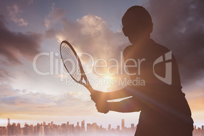 Female athlete playing tennis