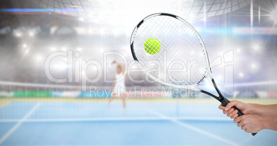 Close up of hands playing tennis