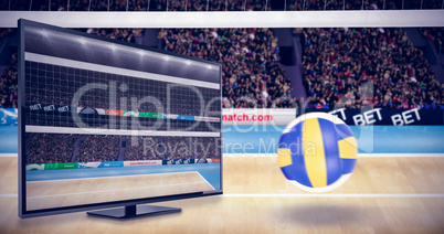 Composite image of view of a volleyball