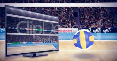 Composite image of view of a volleyball