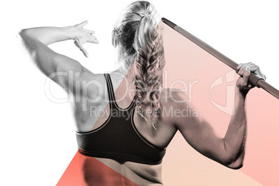 Composite image of athlete preparing to throw javelin