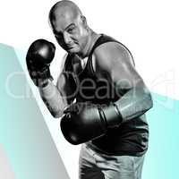 Composite image of boxer performing boxing stance