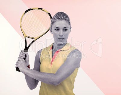 Composite image of athlete playing tennis