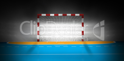 Composite image of handball goal