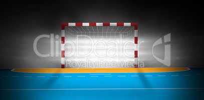 Composite image of handball goal