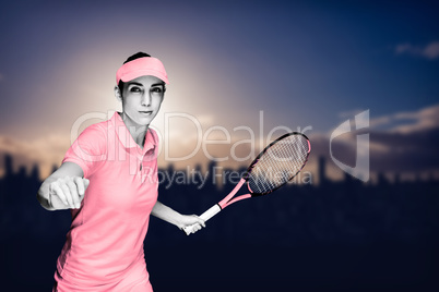 Female athlete playing tennis