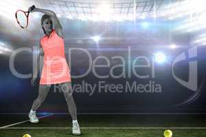 Composite image of sportswoman playing tennis