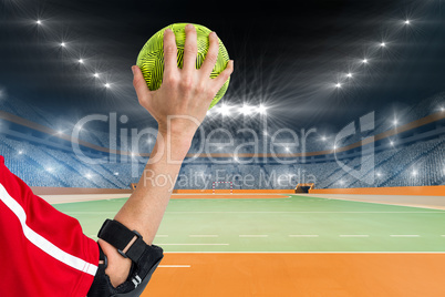 Sportswoman holding a ball