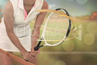 Composite image of athlete playing tennis