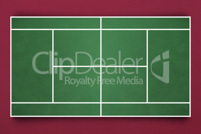 Digital image of tennis field