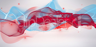 Composite image of blue and red design