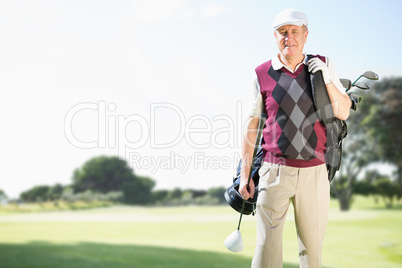 Man with golf equipment