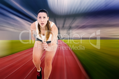 Composite image of athlete woman is running Composite image of athlete woman is running