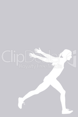 Composite image of sportswoman finishing her run