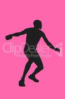 Composite image of athlete man throwing a discus